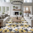 thumbnail image 3 of 6'x9' Area Rugs, Yellow Floral Indoor Outdoor Area Rug for Living Room Bedroom, Abstract Watercolor Flower Leaf Plant Washable Bathroom Rugs Kitchen Floor Carpet Mats Home Decor Aesthetic, 3 of 8