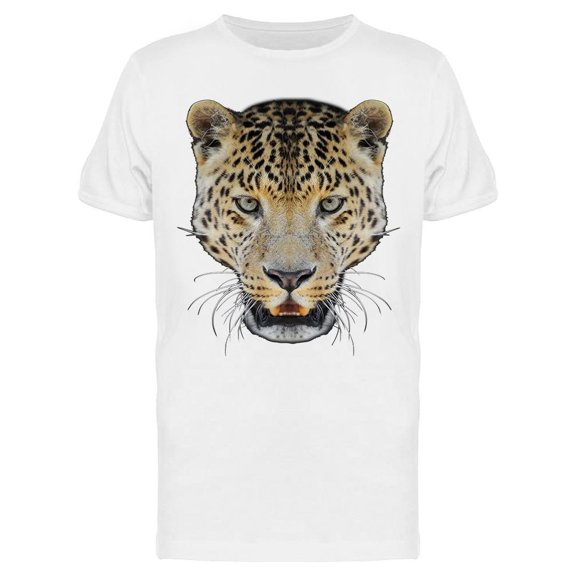 Wild Leopard Face. Sticker Tee Men's -Image by Shutterstock