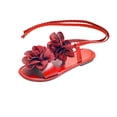 thumbnail image 3 of Women's Floral Lace Up Flat Sandals, Casual Solid Color Open Toe Gladiator Shoes with Braided Ankle Straps, Lightweight Walking Shoes for Women, Perfect for Summer Beach and Daily Outings, 3 of 10