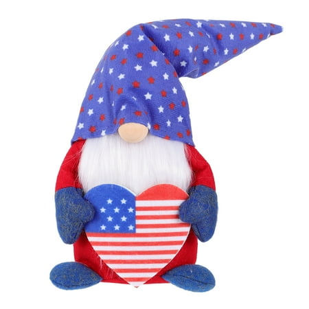 

1pc Independence Day Gnome Doll Plush Beard Cloth Doll Home Office Desktop Decor