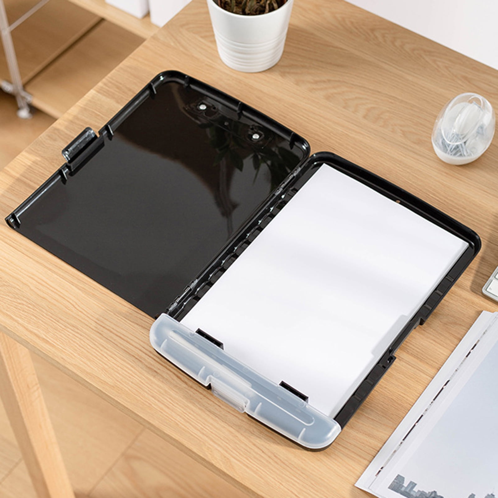 Sylvtty Heavy Duty Clipboard with Storage And Pen Holder Black Enclosed Clipboard Box for Nurses Drivers Contractors Teachers