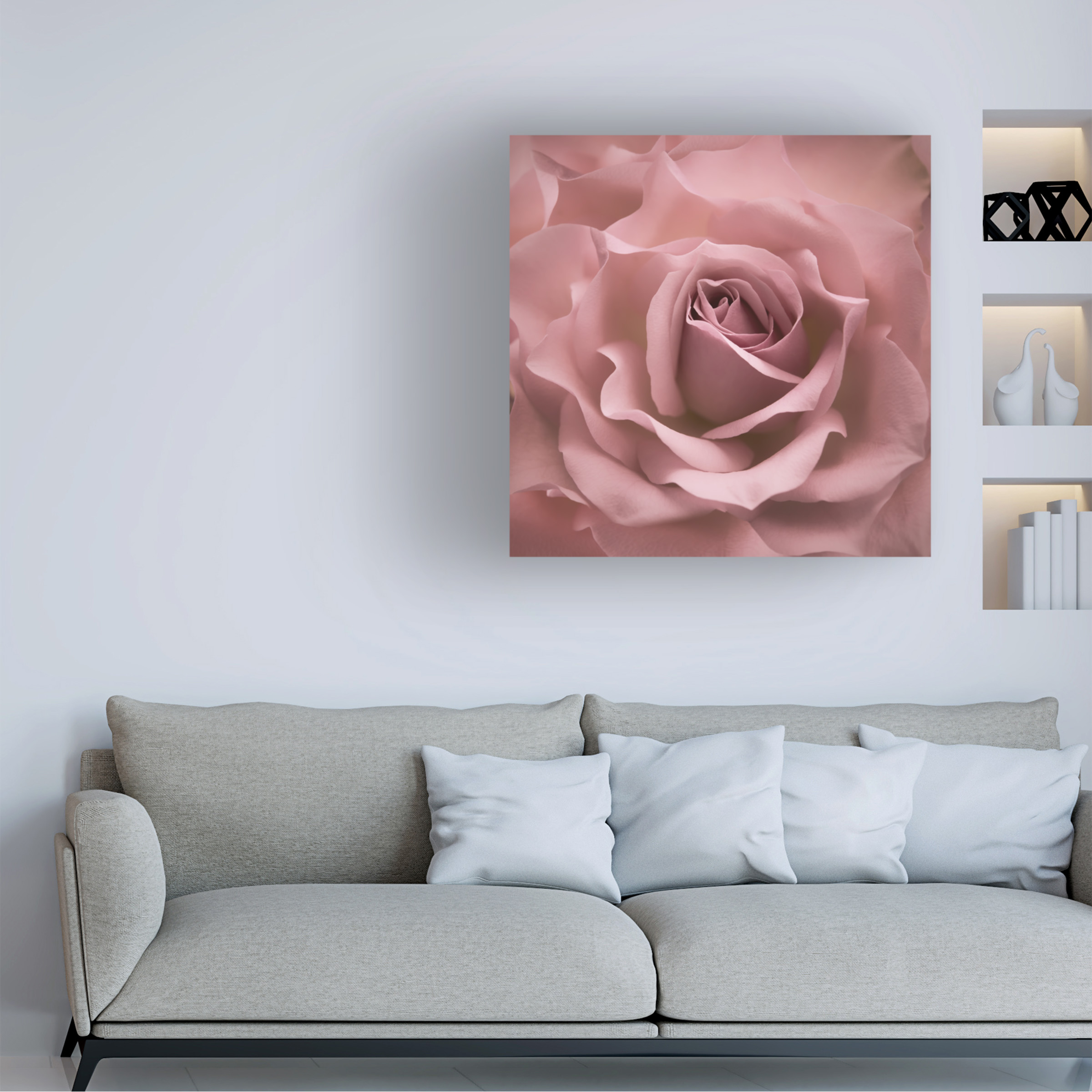 Trademark Fine Art Cora Niele Misty Rose Pink Rose Canvas Wall Art - 18x18