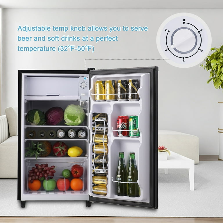WANAI Mini Refrigerator 3.2 Cu.Ft, Single Door, Adjustable