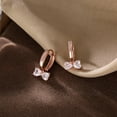 thumbnail image 6 of Sterling Silver Love Bow Hoop Earrings for Women Teens CZ Bow Hoop Earrings Huggie, 6 of 12