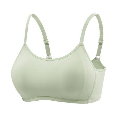 Value Buy: No Underwire Bras for Women  Sujetadores sin aros para mujer  Women s Non Steel Ring Style Printed Gathered Middle Button Breathable Underwear Daily Bra SOPATENOR Green 2XL
