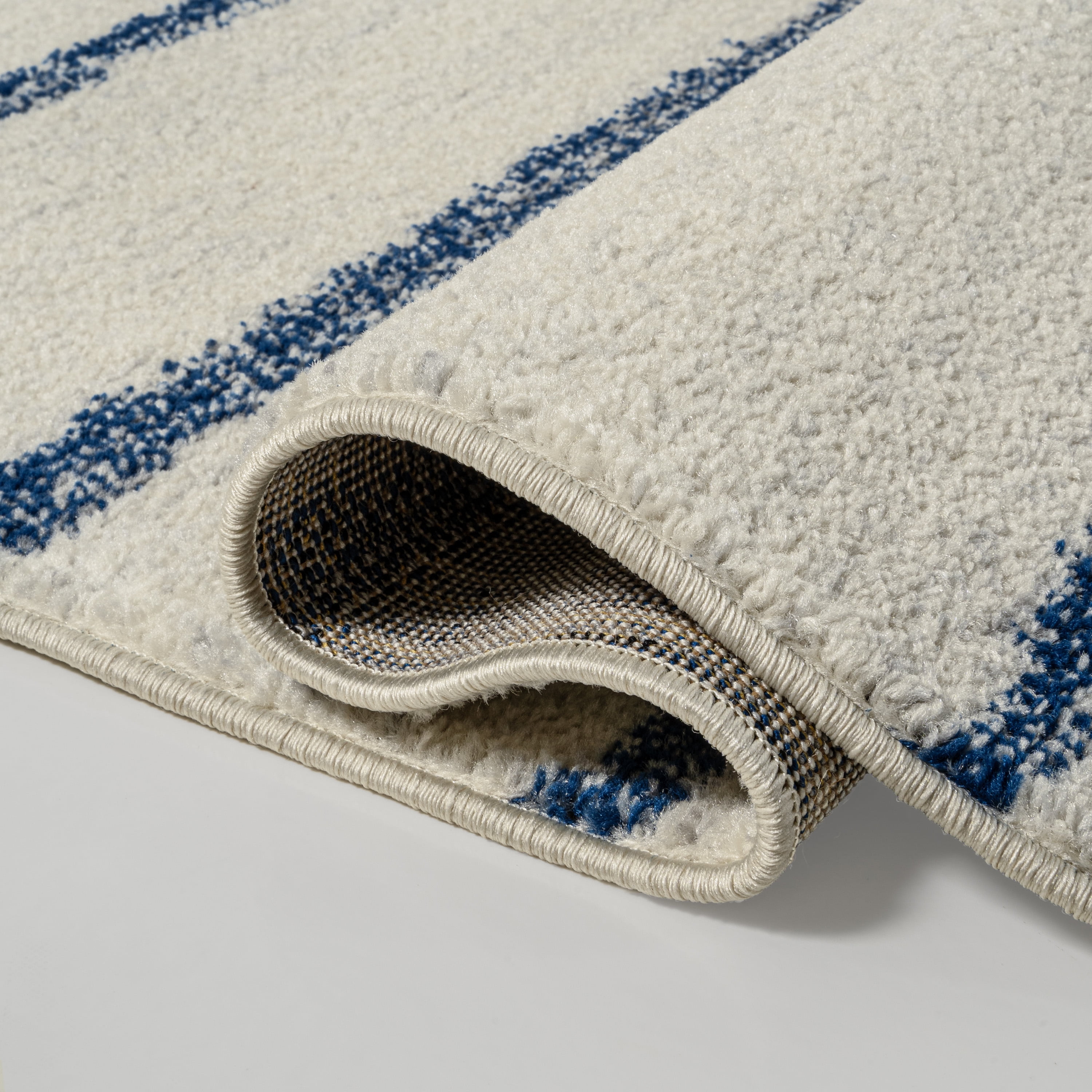 JONATHAN Y MOROCCAN HYPE 2 x 8 Runner Rug, Williamsburg Minimalist Stripe - Cream/Navy, MOH201E-28