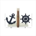thumbnail image 4 of DecMode 6" Anchor Ship Wheel Blue Metal Bookends (Set of 2), 4 of 14