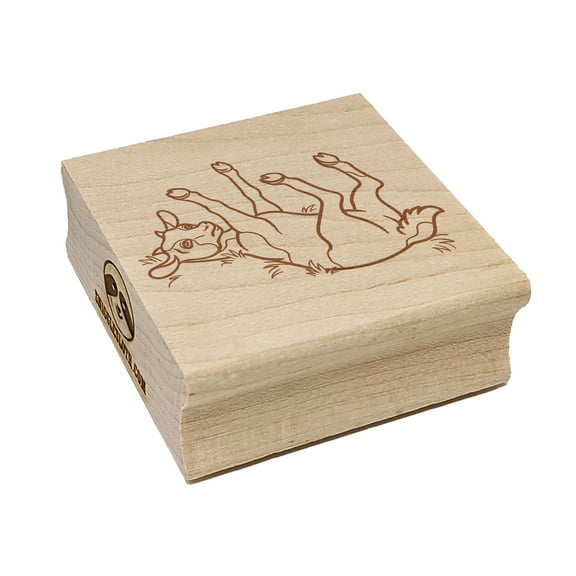 Fainting Goat Square Rubber Stamp Stamping Scrapbooking Crafting - Small 1.25in