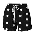 thumbnail image 6 of Only Moment Black Polka Dot Shorts Summer Shorts High Waisted Elastic Running Shorts with Pockets for Gym Casual ,L, 6 of 6