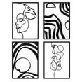 thumbnail image 2 of 4 Pcs Metal Wall Art Decor, Black Morden Wall Art Sculptures for Living Room Bedroom Hallway Dining Room,Minimalist Wall Hanging, 2 of 7