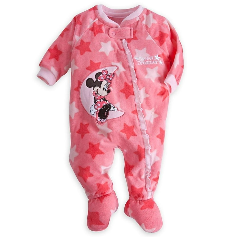 Disney Store Minnie Mouse Girl Footed Blanket Sleeper Pajama Size 18/24