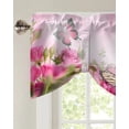 thumbnail image 2 of Flowers Butterfly Rose Window Curtain Kitchen Cabinet Coffee Tie-Up Valance Curtain Rod Pocket Short Curtain, 2 of 6