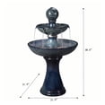 thumbnail image 2 of Enchanting Blue 2 Tier Ceramic Fountain with Lights: Serenity in Every Cascade, 2 of 5