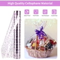 thumbnail image 3 of Clear Cellophane Wrap Roll with Violet Polka Dots | 34" x 100’ | 3 Mil Transparent Cellophane Roll,Cellophane Wrap for Lavender theme Baskets, Gifts, Treats,Crafts, Thanksgiving Day ,Halloween Wrappi, 3 of 14