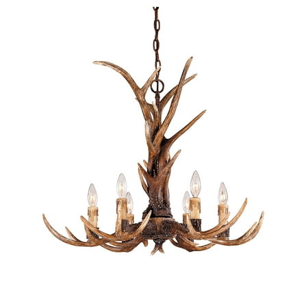- Chandeliers 6 Light With New Tortoise Shell Finish Candelabra Bulbs 29 inch 360 Watts