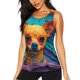 thumbnail image 1 of Fotbe Colorful Textured Chihuahua Blusas Sin Mangas para Mujer – Estilo Casual, Corte Suelto, Slim-Fit, Cuello Redondo Deportivo, Tops de Verano para Gimnasio y Yoga-X-Large, 1 of 7