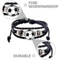 thumbnail image 4 of Pulseras Pulsera con dijes Pulseras de fútbol Amistad Ajustable Joyería Deportiva para Amantes del fútbol Equipo de fútbol niñas Hombres niños 3 Piezas Fútbol para Hombres, 4 of 4