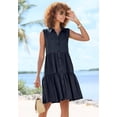 thumbnail image 2 of LASCANA Women's Tiered Shirt Dress Buttons, 2 of 6