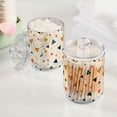 thumbnail image 2 of Yayeee 2 Pack Qtip Holder Bathroom Cotton Swab Canister with Lid Clear Dispenser Set, Beige Simple Shapes, 2 of 6