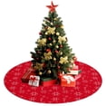 thumbnail image 3 of 48 Inch Christmas Tree Skirt – Velvet Plush Tree Mat, Soft Thickened Polyester with Red Ties, Single-Sided Printing, Available in 30in/36in/48in, Perfect for Holiday Xmas Tree Decoration, 3 of 7