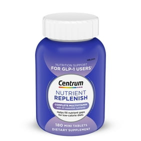 Centrum Nutrient Replenish Glp-1 Nutrition Support Multivitamin for Whole Body Health and Appearance - 180 Tablets, 6 Month Supply