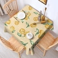 thumbnail image 2 of Yellow Lemon Fruit Leaves LightYellow Pattern Square Tablecloth,Waterproof Square Table Cover,Wipeable Spillproof Washable Table Cover for Home Kitchen Party Decor 60"x60"(152x152cm), 2 of 6