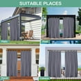 thumbnail image 6 of Lapalife Outdoor Patio Curtains Waterproof, Tab Top 52" x 84" Blackout Privacy Thermal Insulated Curtains for Pergola Porch, 1 Panel, Dark Gray, 6 of 7