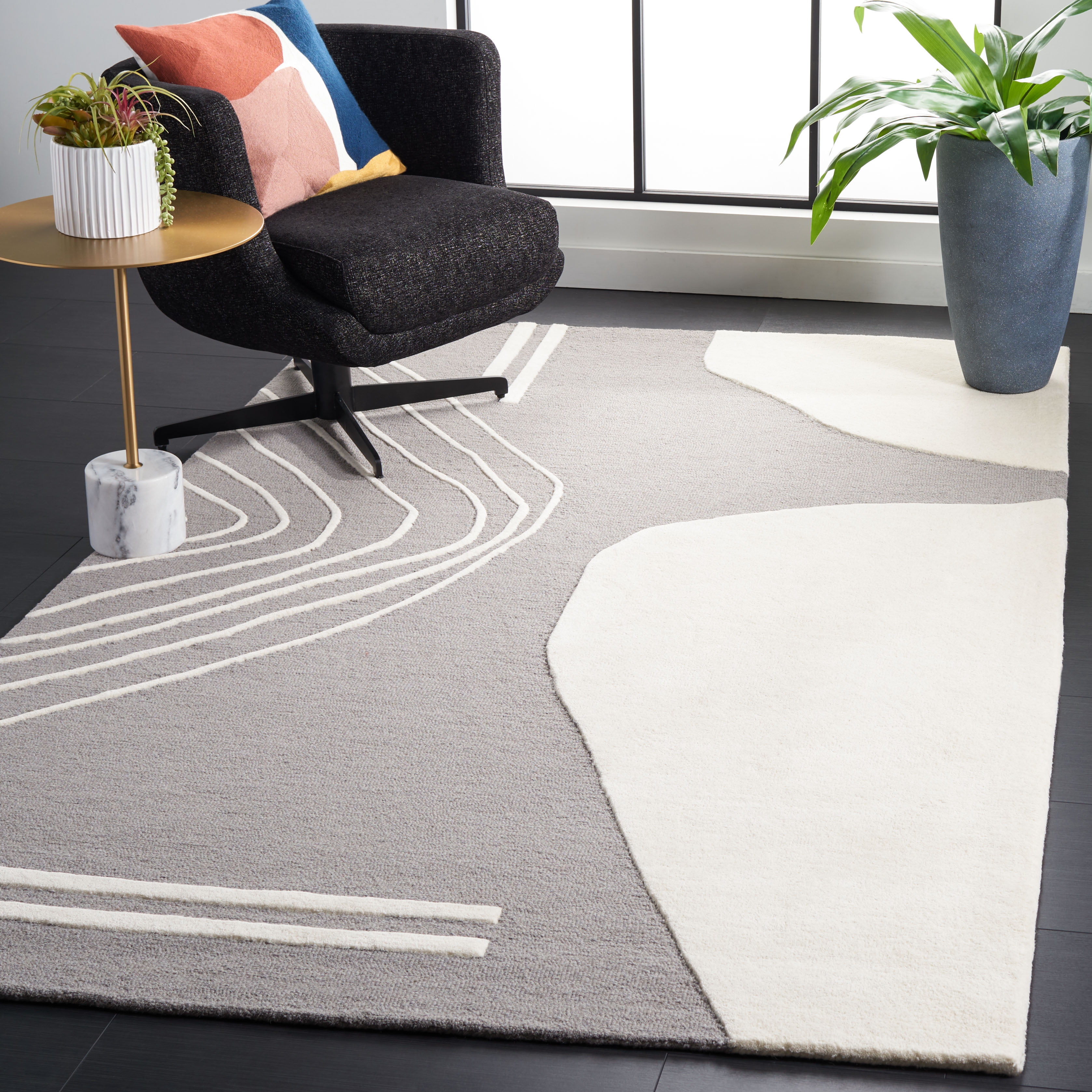 SAFAVIEH Rodeo Drive Dusan Abstract Area Rug, Gray/Ivory, 8' x 10'