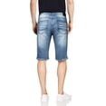 thumbnail image 2 of X RAY Men's Denim Shorts Frayed Hem Slim Look Stretch Jean Short for Men, Ripped & Patch Stitched, 2 of 7