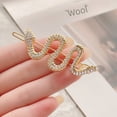 thumbnail image 3 of Horquilla con forma de serpiente con personalidad para mujer, estilo retro, estilo rana, de aleación, con una sola palabra, para flequillo, 3 of 6