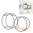 thumbnail image 4 of Circle Shelf Wall Decor, Round Shelf Iron Log Round Design Black  for Office for Living Room for Tea House, 4 of 7