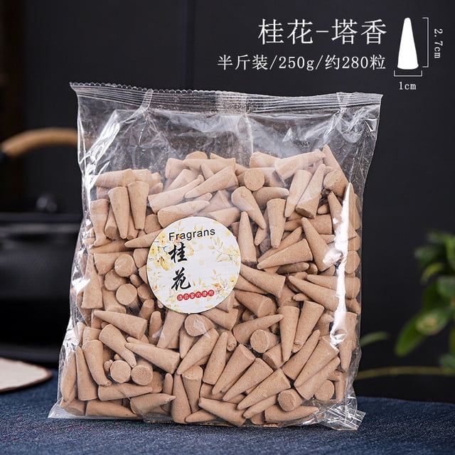 Xiao Hua Conos de incienso de reflujo de 250 g para cascada, aromas naturales para quemador de cascada, fragancia de osmanto.