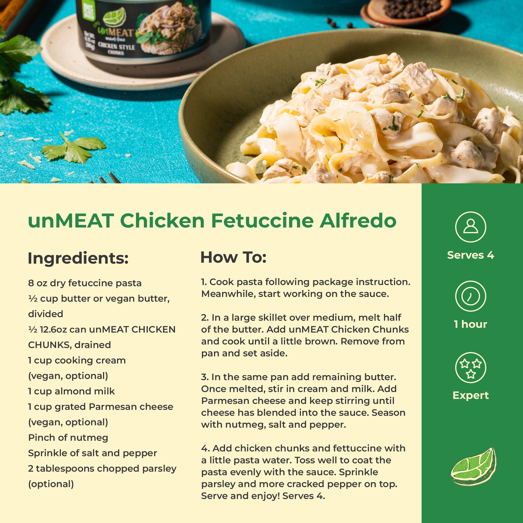 (2 pack) unMEAT Plant-Based Chicken Breast Chunks, 12.6 oz Can