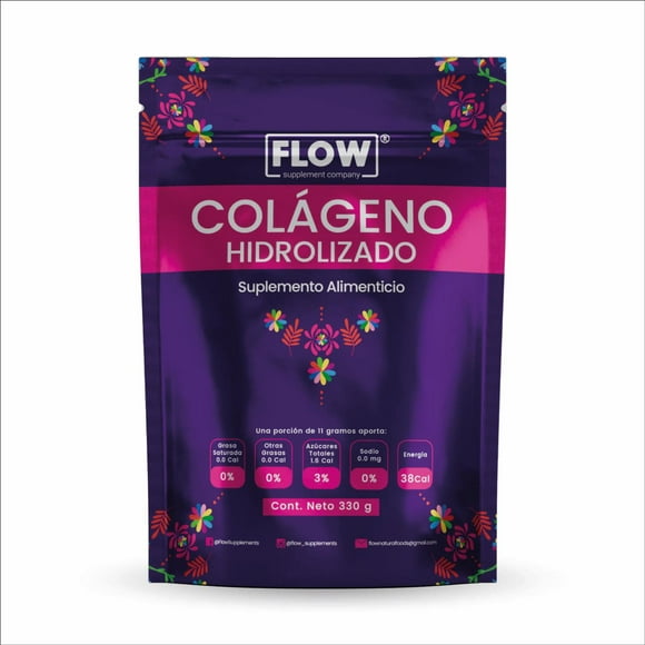 FLOW Colágeno Hidrolizado-Con Omegas y Granadas con 330 gr