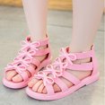 thumbnail image 2 of LNMQLPDBS Little Girl Shoes Kids Soild Color Bowknot Decoration Ankle Shoes with Zipper Back Flat Non Slip Princress Shoes Beach Shoes Girls Sandals Size 3 Girls Dress Sandals for Daily, 2 of 8