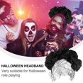 thumbnail image 3 of Halloween Simulation Flower Black Mesh Headband Floral Crown Halloween Costume, 3 of 3