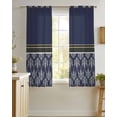 thumbnail image 4 of Boho Navy Blue Flower Sheer Curtains 54 Inch Length 2 Panels Set for Living Room/Bedroom, Abstract Bohemia Pesley Floral Kitchen Curtains Grommet Semi-Sheer Curtains Window Treatments 42"x54"x2, 4 of 7