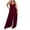 Wine, variant on Quinlirra women's pants suit Women'S Spring/Summer Solid Color Lace Lace-Up Plus Size Jumpsuit Pants