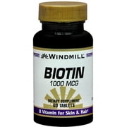 Windmill Biotin 1000 mcg Tablets 60 Tablets (Pack of 6)