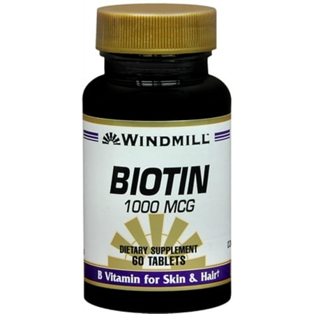 Windmill Biotin 1000 mcg Tablets 60 Tablets (Pack of 2)