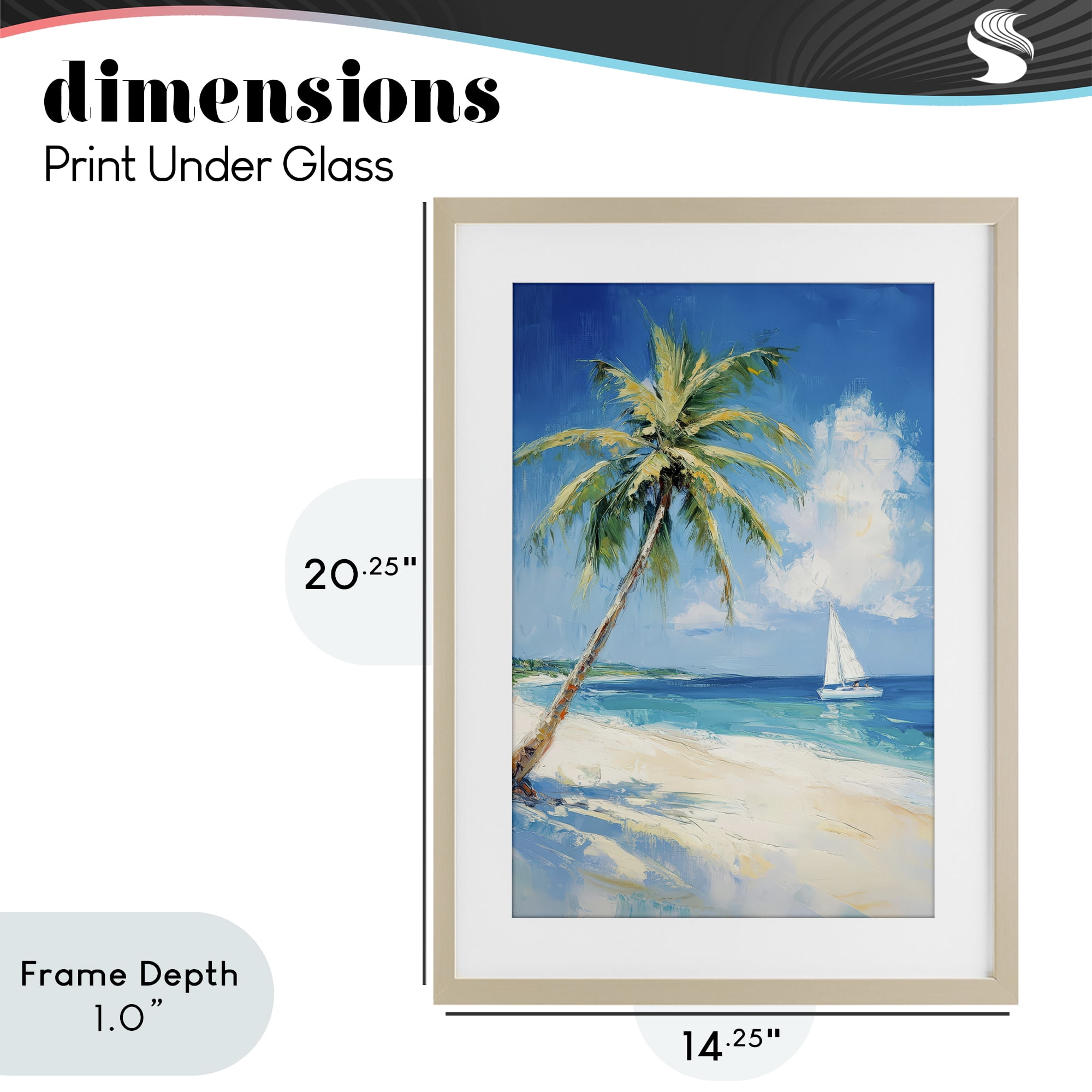 Stupell Industries White Clouds & Sails Birch Framed Print Under Glass, design by Petal Prints Design