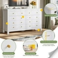 thumbnail image 3 of 9 Drawers Dresser for Bedroom, Large Chest of 9 Drawers with Wide Tabletop, Modern Wood Storage Cabinet for Living Room Hallway, White, 3 of 7