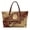Cat Bookshelf Print, variant on Red Roses Leopard Tote Handbag with Large Capacity Portable, Inner Pocket Top Handle Tote Bag for Excursions Travel