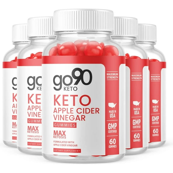 (5 Pack) Go90 Keto ACV Gummies - Supplement for Weight Loss - Energy & Focus Boosting Dietary Supplements for Weight Management & Metabolism - Fat Burn - 300 Gummies