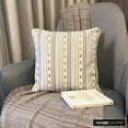 thumbnail image 2 of The HomeCentric Decorative Grey Pack of 2, 24x24 inch (60x60 cm) Throw Pillows, Velvet Striped & Crystal Embroidery Throw Pillows For Couch, Striped Pattern Modern Style - Stripe Dream, 2 of 10