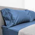 thumbnail image 2 of DNG Creations 5 Piece Zipper Sheet Set - Include (1 Elastic Fitted Sheet , 1 Base Sheet has Zipper, 1 Flat Sheet And 2 Pillowcase) 24 Inch Deep Pocket ( Solid Medium-Blue - California King ), 2 of 7