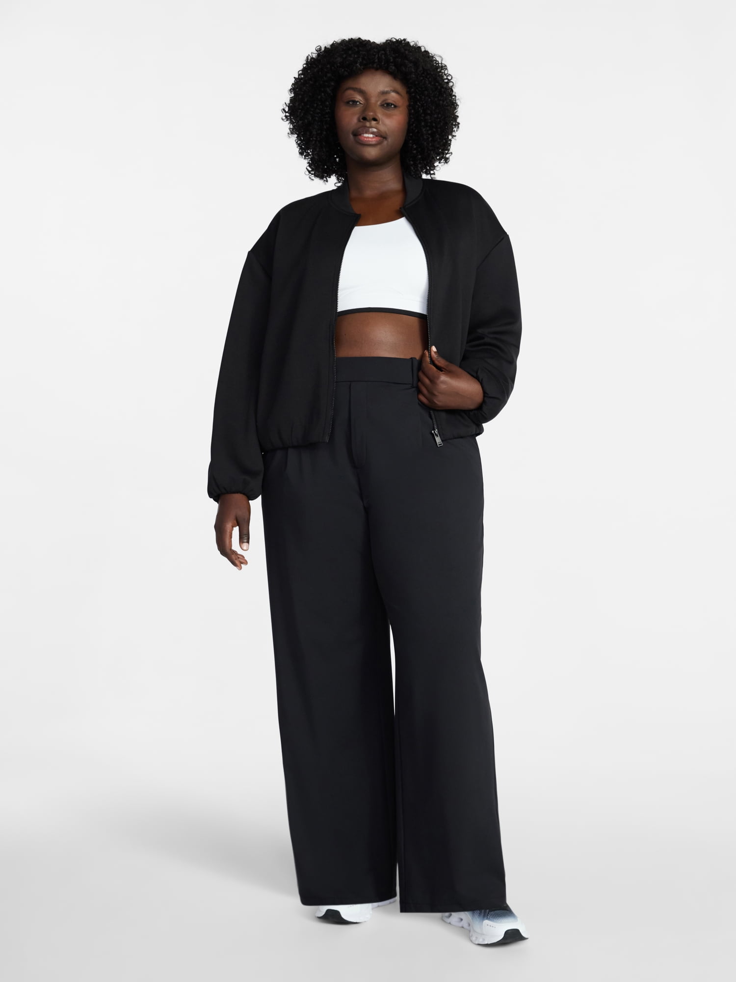 Avia Women's and Women's Plus Pleated Interlock Pants, 29.5" Inseam, Sizes XS-4X