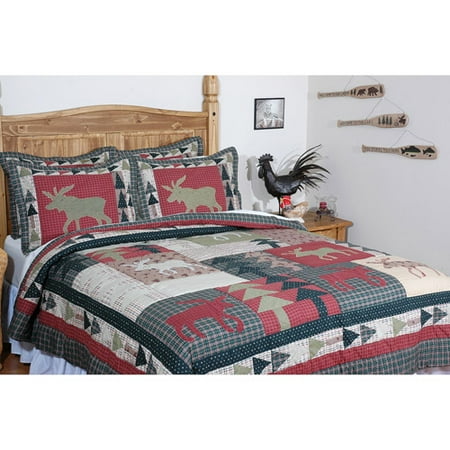 Moose And Trees Quilt Set