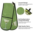 thumbnail image 2 of Yayeee Double Oven Mitt Kitchen Heat Resistant Baking 35" x7" Quilted Glove, Green Martini Glass, 2 of 6