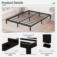 thumbnail image 5 of 9 Inch Low  Bed Frame Heavy Duty Metal Platform, No Box Spring Needed, Easy Assembly Mattress Foundation, No Noise, Black, 5 of 7